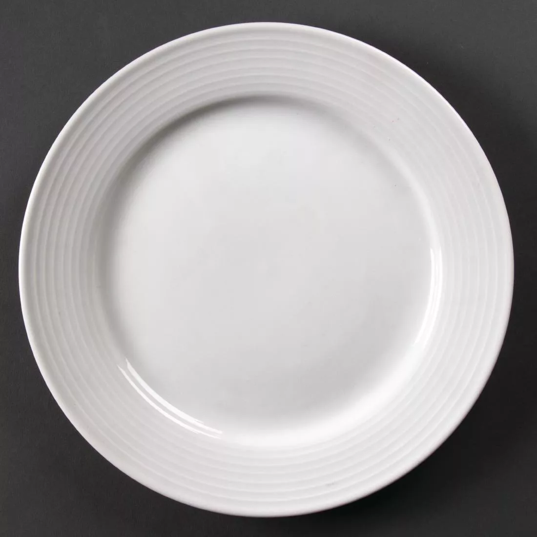 Olympia Linear Wide Rimmed Plates White 250mm (Pack of 12)