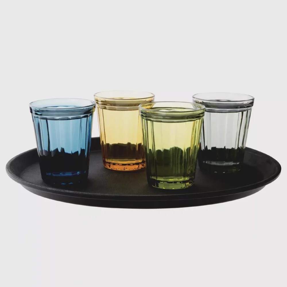 Olympia Cabot Panelled Glass Tumbler Blue 260ml (Pack of 6) - Image 2