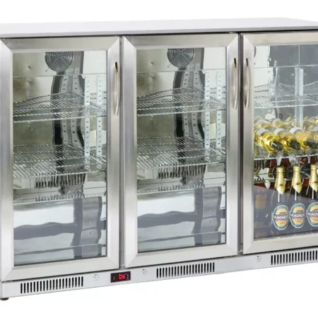 Prodis NT3ST-HC Hinged Glass Triple Door Stainless Steel Undercounter Bottle Cooler  300 Litres