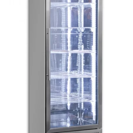 Prodis NT10ST-HC Hinged Glass Single Door Stainless Steel Upright Bottle Cooler  340 Litres