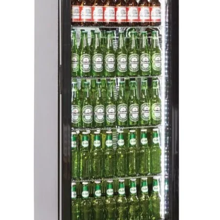 Prodis NT10-HC Hinged Glass Single Door Black Upright Bottle Cooler  340 Litres