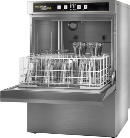 Hobart Ecomax Plus G515W-10C 500mm Basket Frontloading Commercial Glasswasher with Drain Pump  25 Pint Capacity