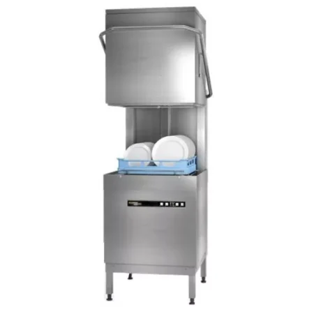 Hobart Ecomax Plus H615W-10C 500mm Basket Hood / Passthrough Dishwasher with Drain Pump  18 Plates