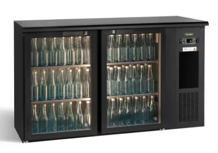 Gamko E3/22GMU84 Glass Double Door Black Undercounter Bottle Cooler  344 x 33 Centiliters Bottles