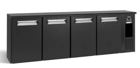 Gamko E3/2222MU84 Solid Four Door Black Undercounter Bottle Cooler  722 x 33 Centiliters