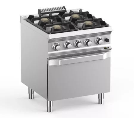 Hobart Ecomax HEFB77FGXL 4 Burner Gas Hob (4 x 7kW) with Gas Oven (6kW)  34kW