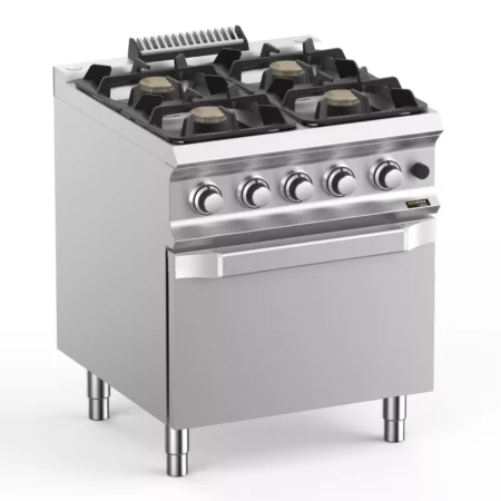 Hobart Ecomax HEFB77FGXL 4 Burner Gas Hob (4 x 7kW) with Gas Oven (6kW)  34kW