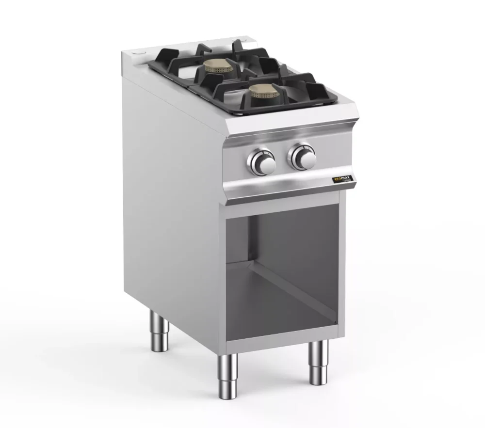 Hobart Ecomax HEFB74AXL 2 Burner Gas Hob on Open Cupboard  2 x 7kW
