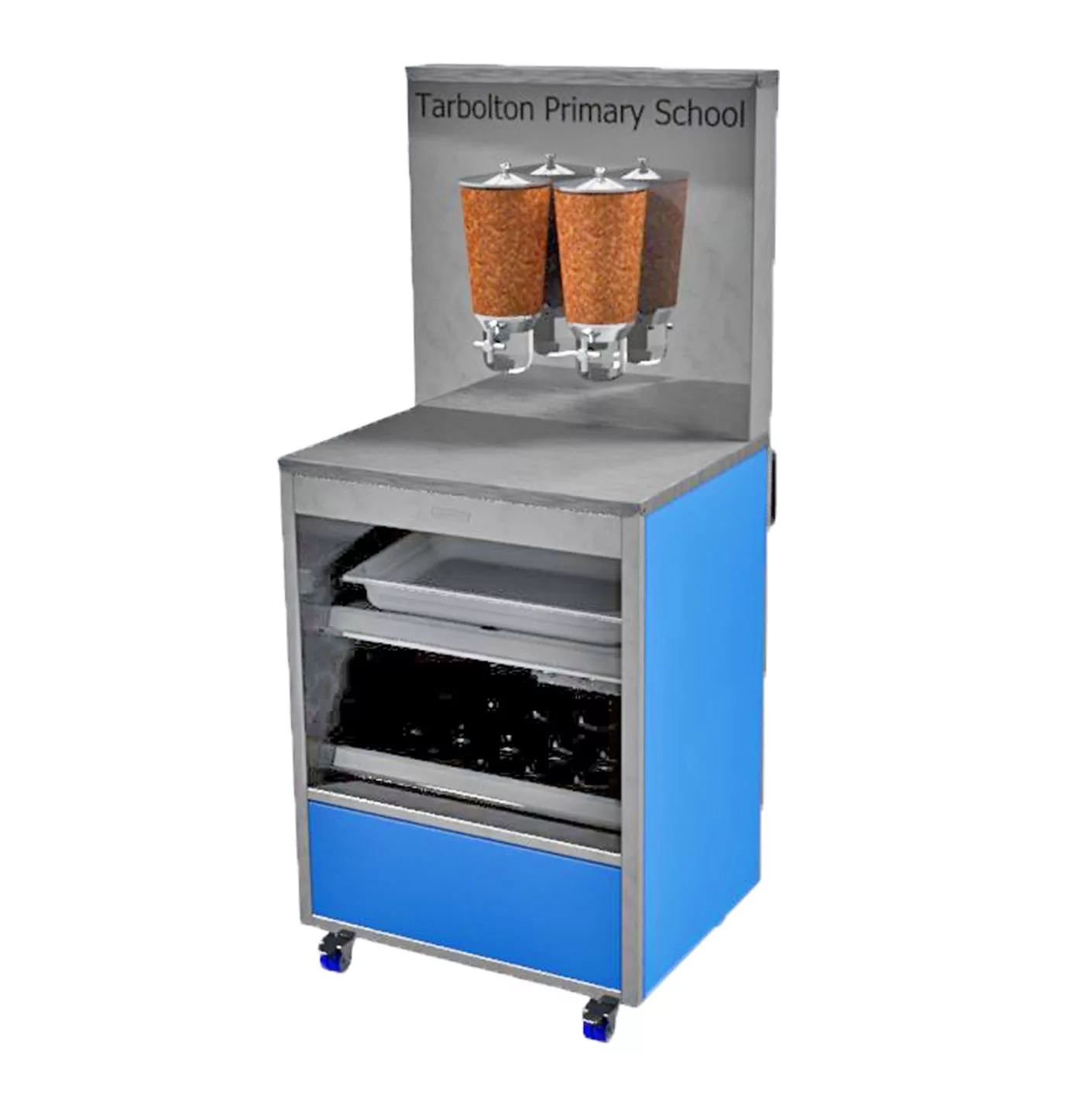 Moffat Happy Host Breakfast Club Display HH1SB self service 1 chilled 1 hot shelve with twin cereal dispenser.