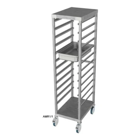Moffat S-Steel AMR1-1 Mobile Racking trolley with adjustable runners 12xGN1]1.