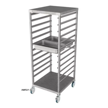 Moffat S-Steel AMR2-1 Mobile Racking trolley with adjustable runners 24xGN1]1.