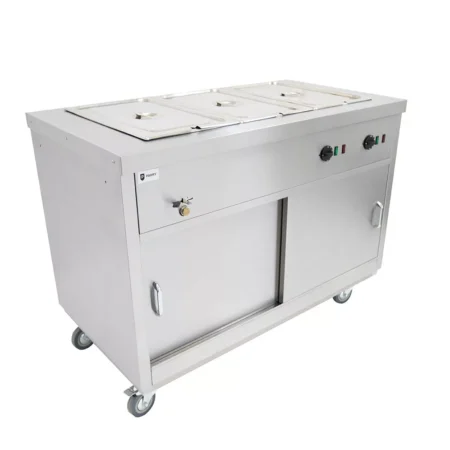 Parry Hot Hold HOT12BM electric mobile hot cupboard with bain marie 3 x 1]1 GN 120cm.