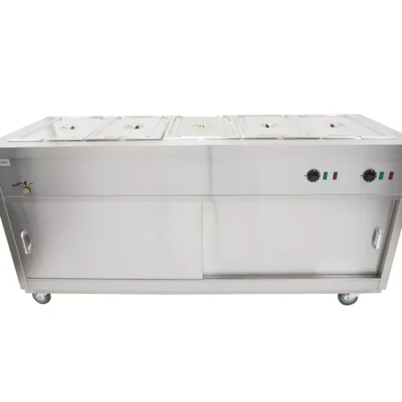 Parry Hot Hold HOT18BM electric mobile hot cupboard with bain marie 5 x 1]1 GN 180cm.