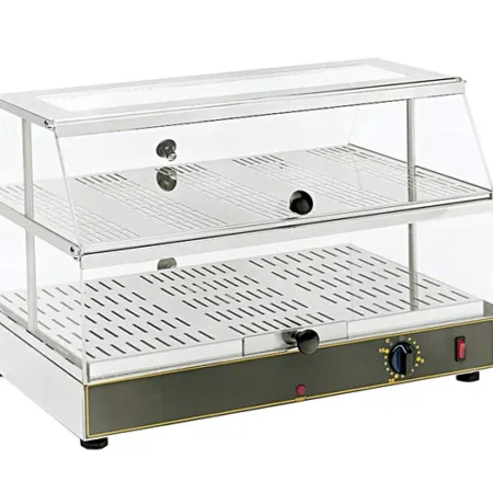 RollerGrill Hot Hold WD200 heated display 2 grid with ventilation.