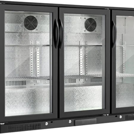 Sterling Pro Bottle Cooler SP3HC-BH Black Triple Door Hinged 300 Litres 274 Bottles.