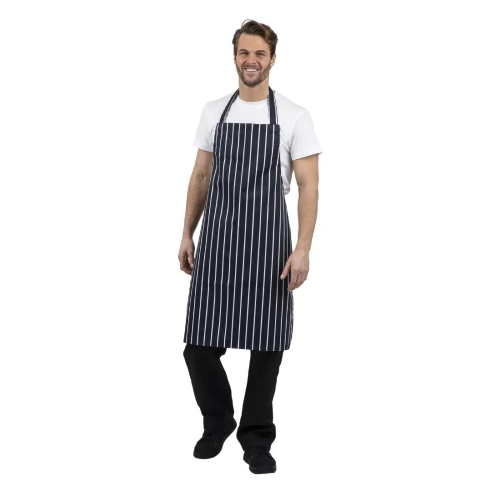 Whites Butchers Apron Stripe Blue - Image 2