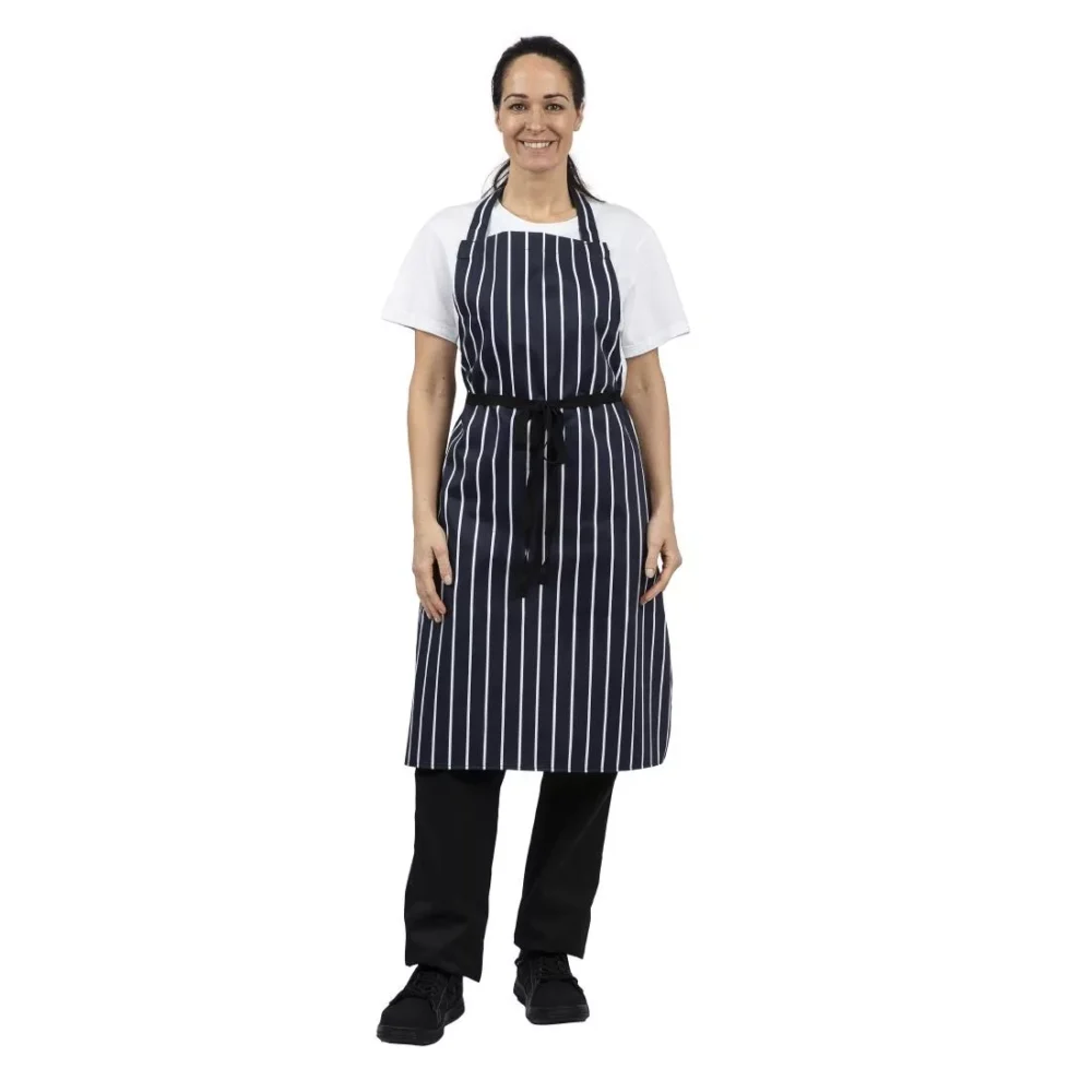 Whites Butchers Apron Stripe Blue - Image 3