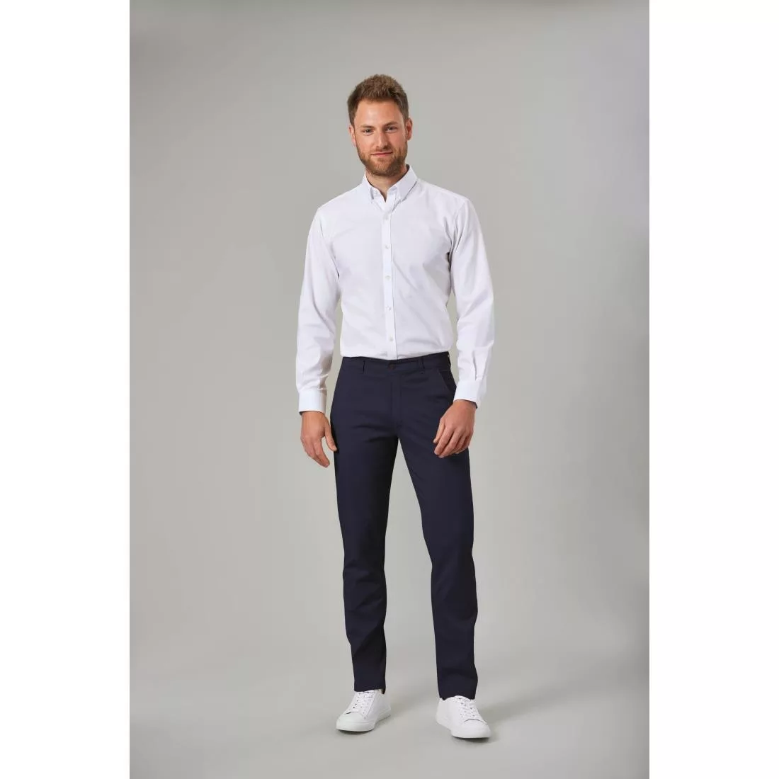 Brook Taverner Mens Miami Slim Fit Chinos Navy 32" - Image 2