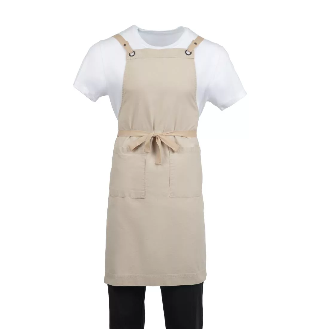 Southside Cotton Canvas Bib Apron Stone - Image 2