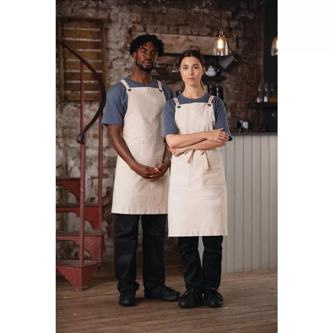 Southside Cotton Canvas Bib Apron Stone - Image 10