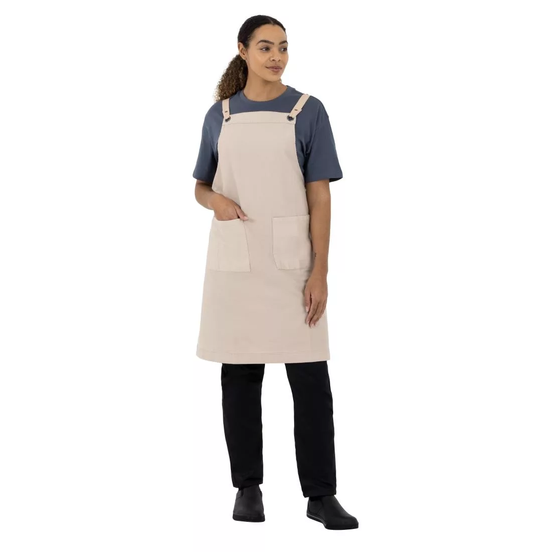 Southside Cotton Canvas Bib Apron Stone - Image 14