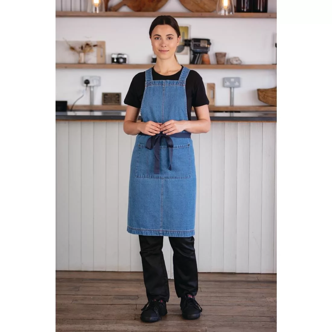 Southside Denim Bib Apron Light Blue - Image 8
