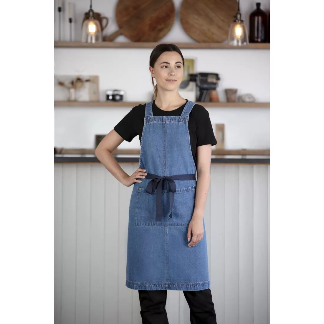 Southside Denim Bib Apron Light Blue - Image 10