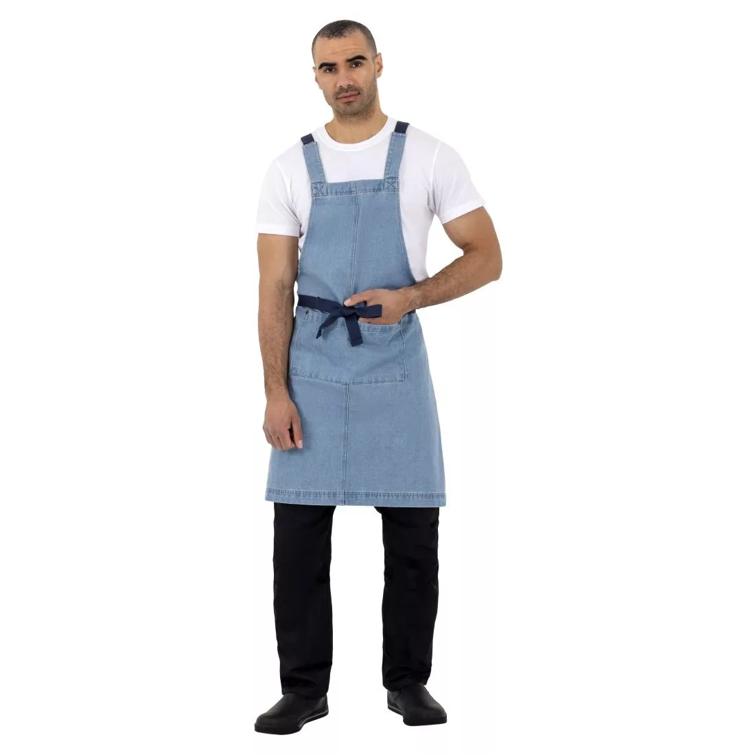 Southside Denim Bib Apron Light Blue - Image 15