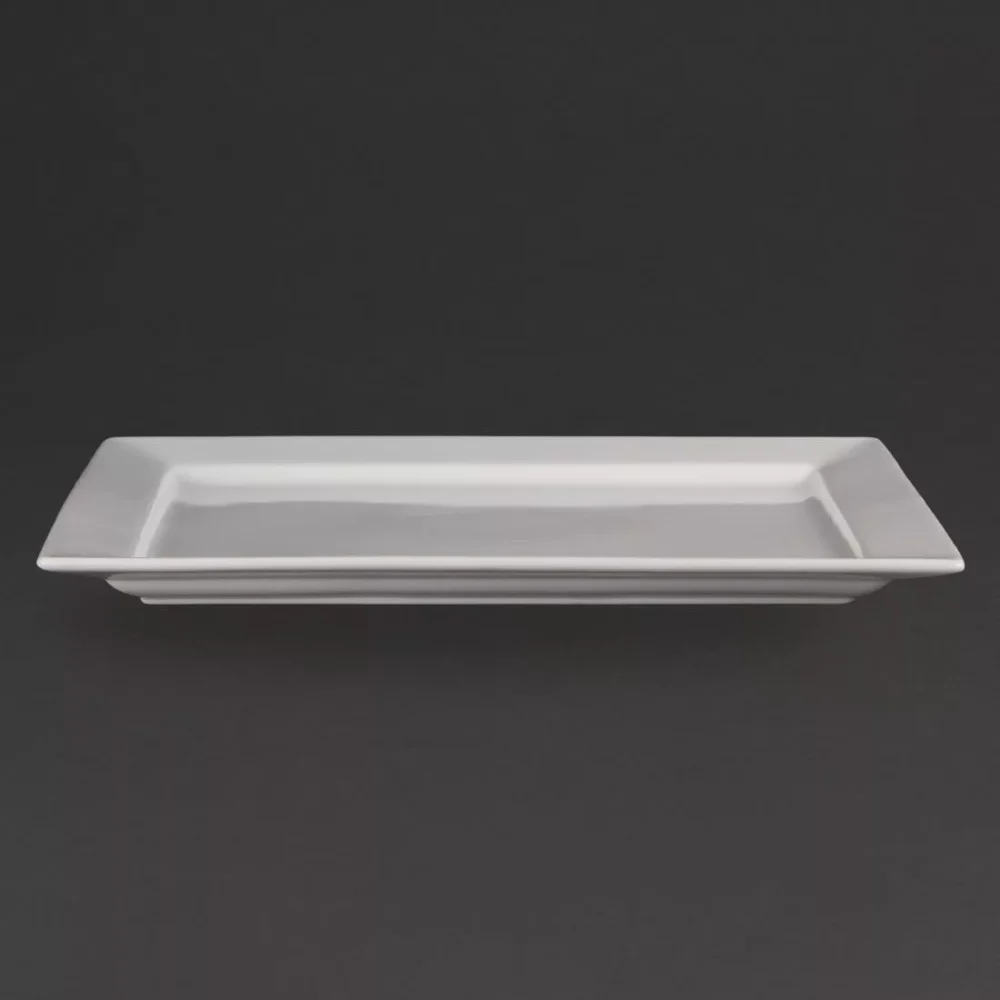 Olympia Whiteware Wide Rim Rectangular Platter 400x295mm - Image 3