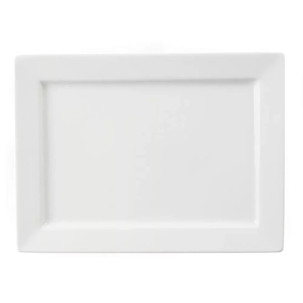 Olympia Whiteware Wide Rim Rectangular Platter 400x295mm - Image 4