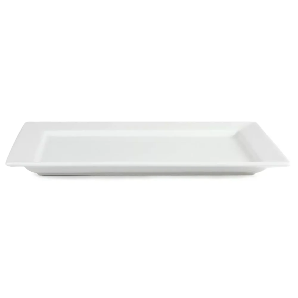 Olympia Whiteware Wide Rim Rectangular Platter 400x295mm - Image 2