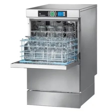 Hobart GCPROIW-10B 400mm Basket Frontloading Commercial Glasswasher with Chemical Pump  Drain Pump & RO - 16 Pint Capacity