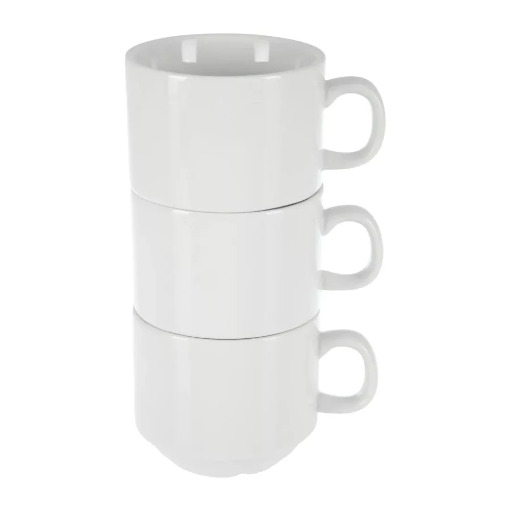 Olympia Whiteware Stacking Tea Cups 7oz 200ml (Pack of 12) - Image 7
