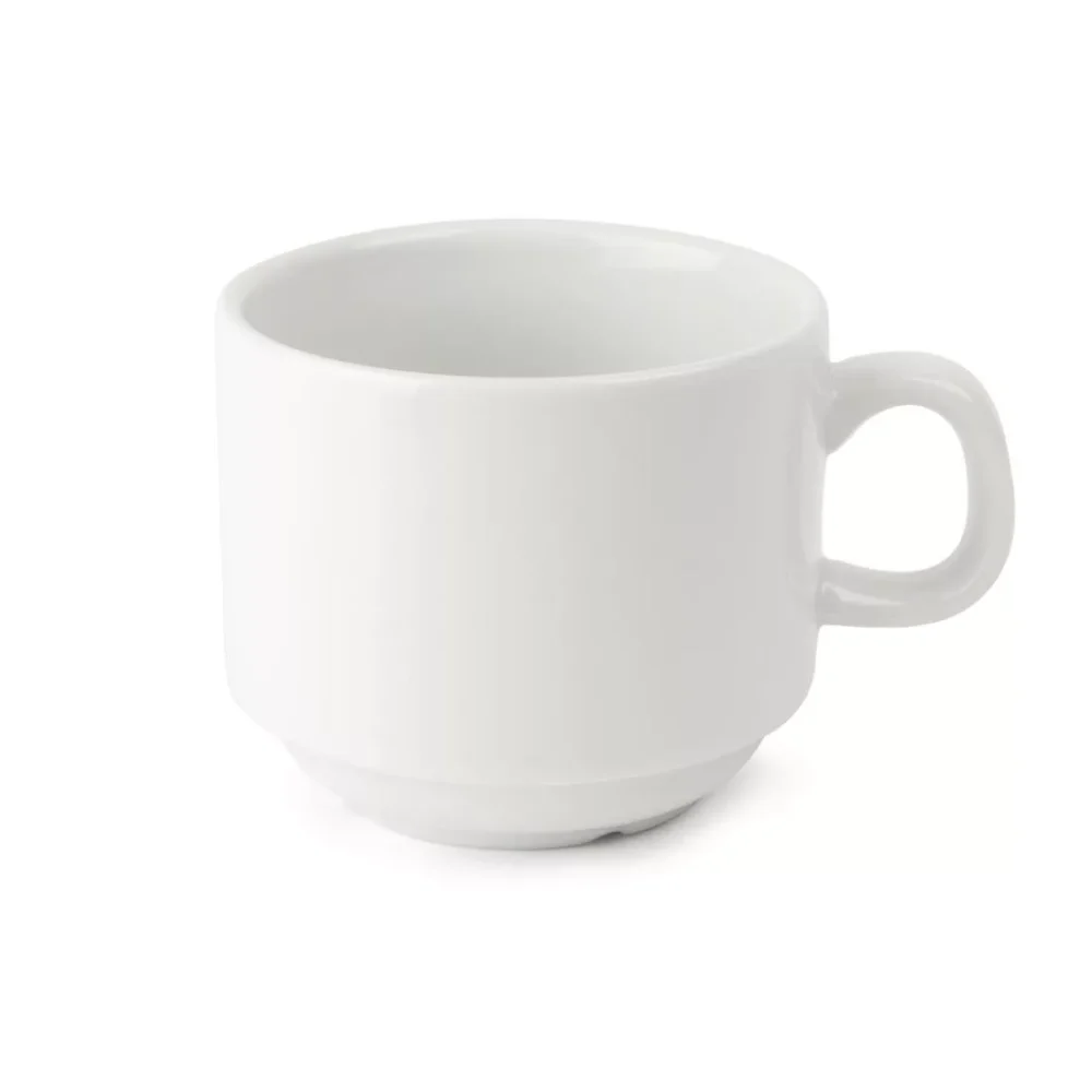 Olympia Whiteware Stacking Tea Cups 7oz 200ml (Pack of 12) - Image 8