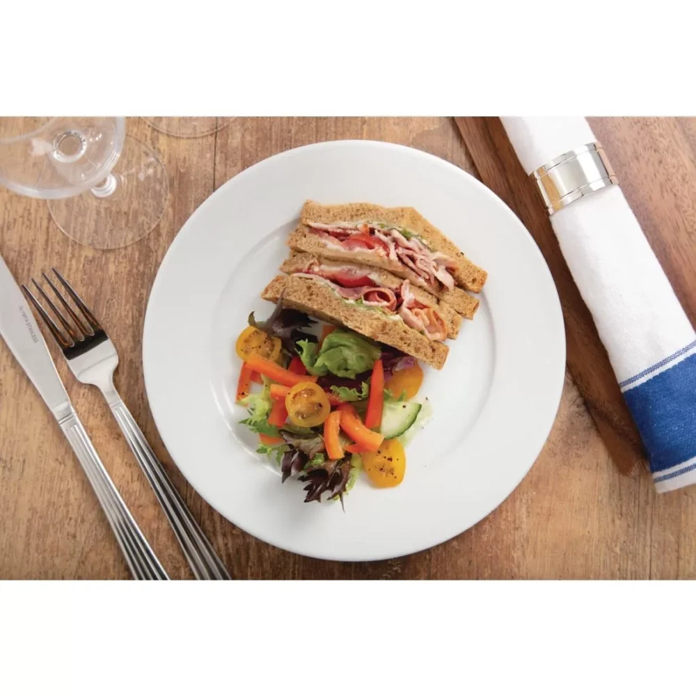 Olympia Whiteware Wide Rimmed Plates 230mm (Pack of 12) - Image 7