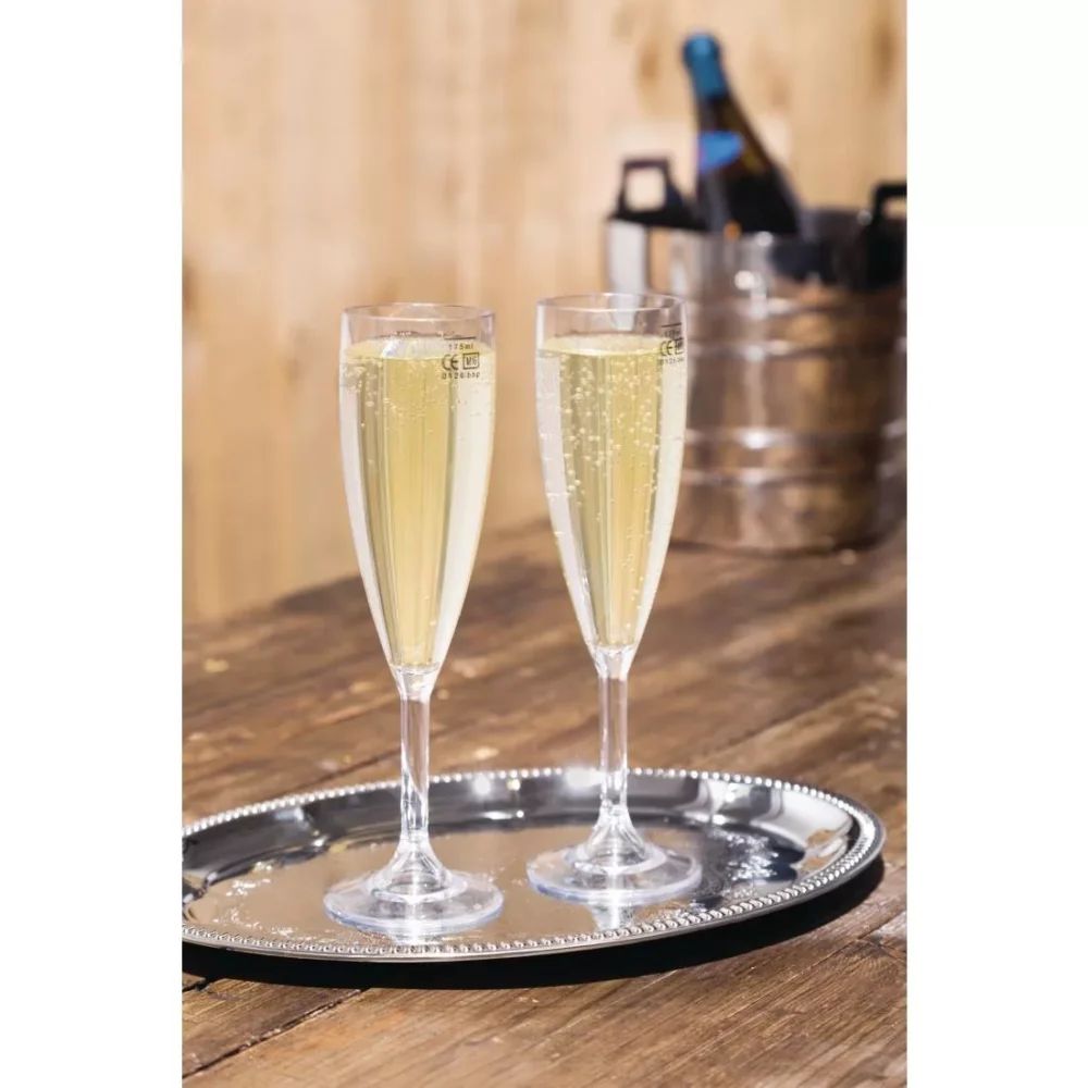 BBP Polycarbonate Champagne Flutes 200ml CE Marked at 175ml (Pack of 12) - Image 2
