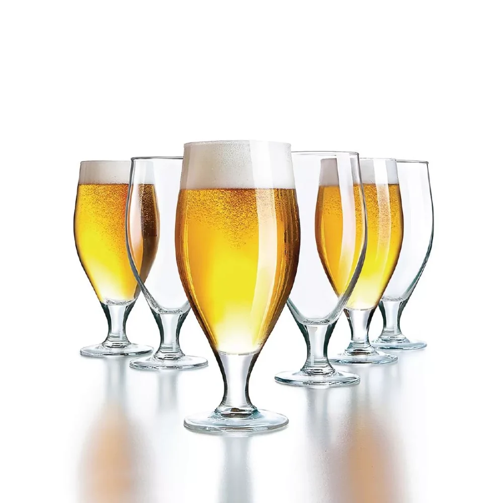 Arcoroc Cervoise Nucleated Stemmed Beer Glasses 320ml CE Marked at 284ml - Image 2