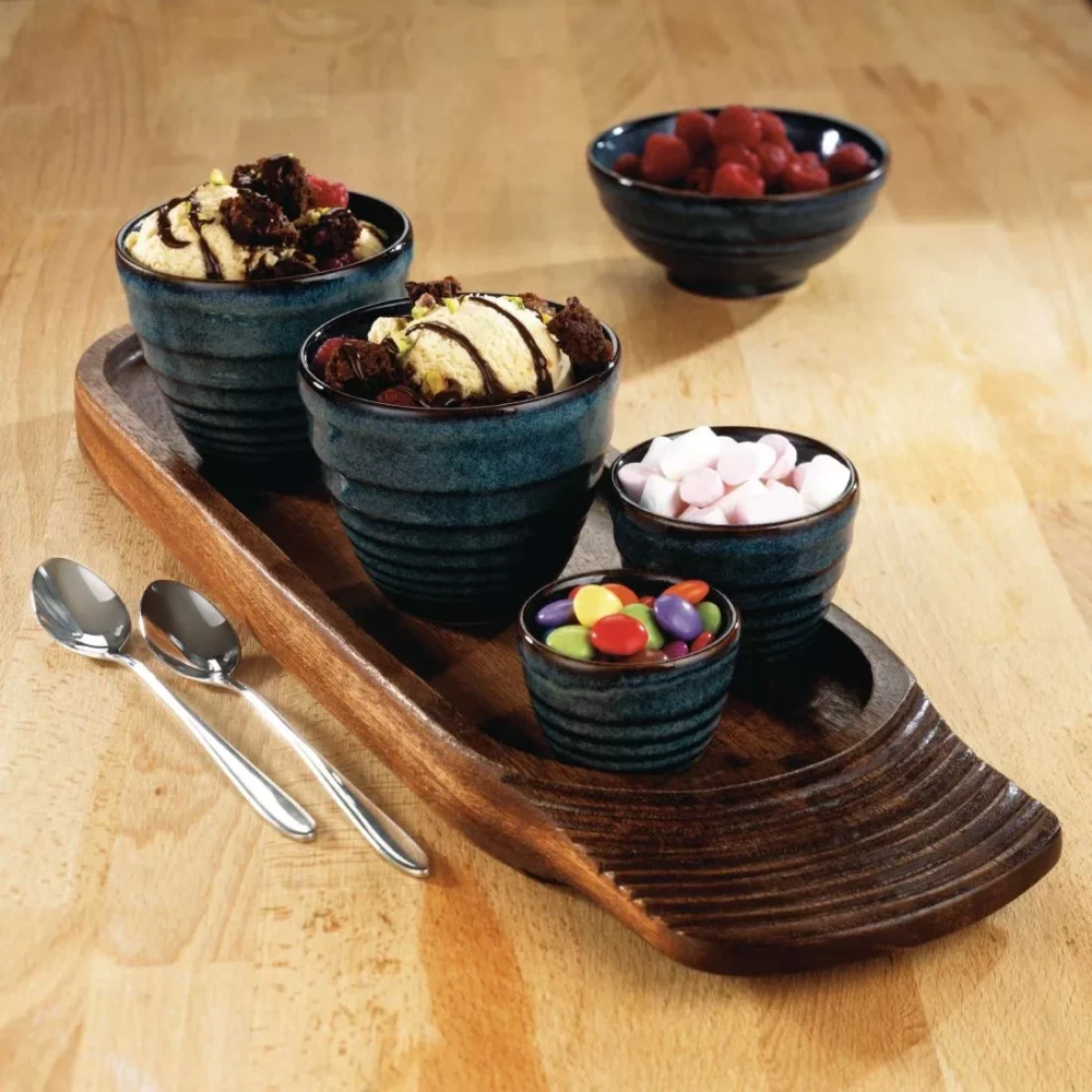 Churchill Bit on the Side Blue Ripple Dip Pots 114ml - Image 2