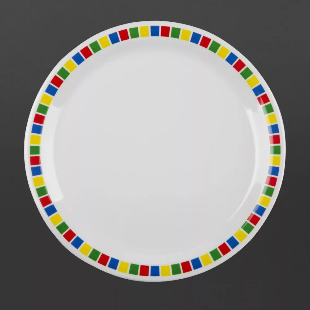 Olympia Kristallon Fairground Melamine Dinner Plates 230mm (Pack of 12) - Image 3