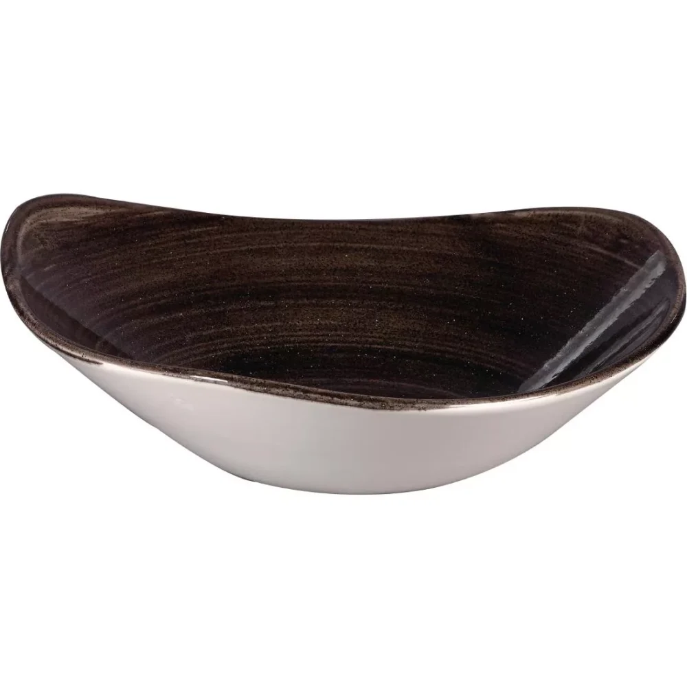 Churchill Stonecast Patina Triangular Bowls Black 235mm (Pack of 12)