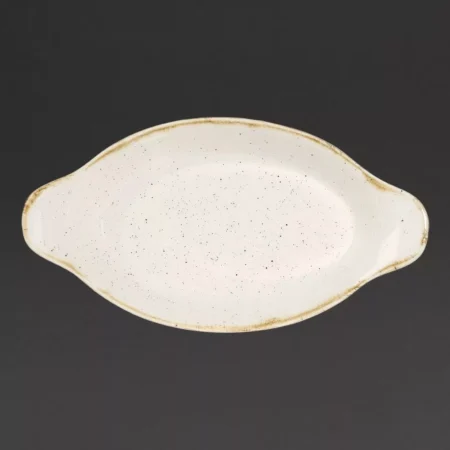 Churchill Stonecast Oval Eared Dishes Barley White 205mm (Pack of 6)