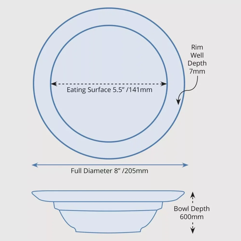 Olympia Heritage Raised Rim Bowls Blue 205mm (Pack of 4) - Image 3