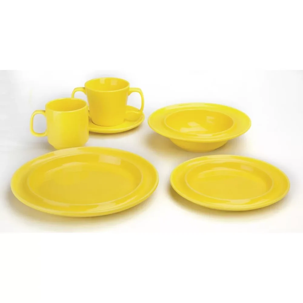 Olympia Heritage Raised Rim Plates Yellow 203mm (Pack of 4) - Image 6