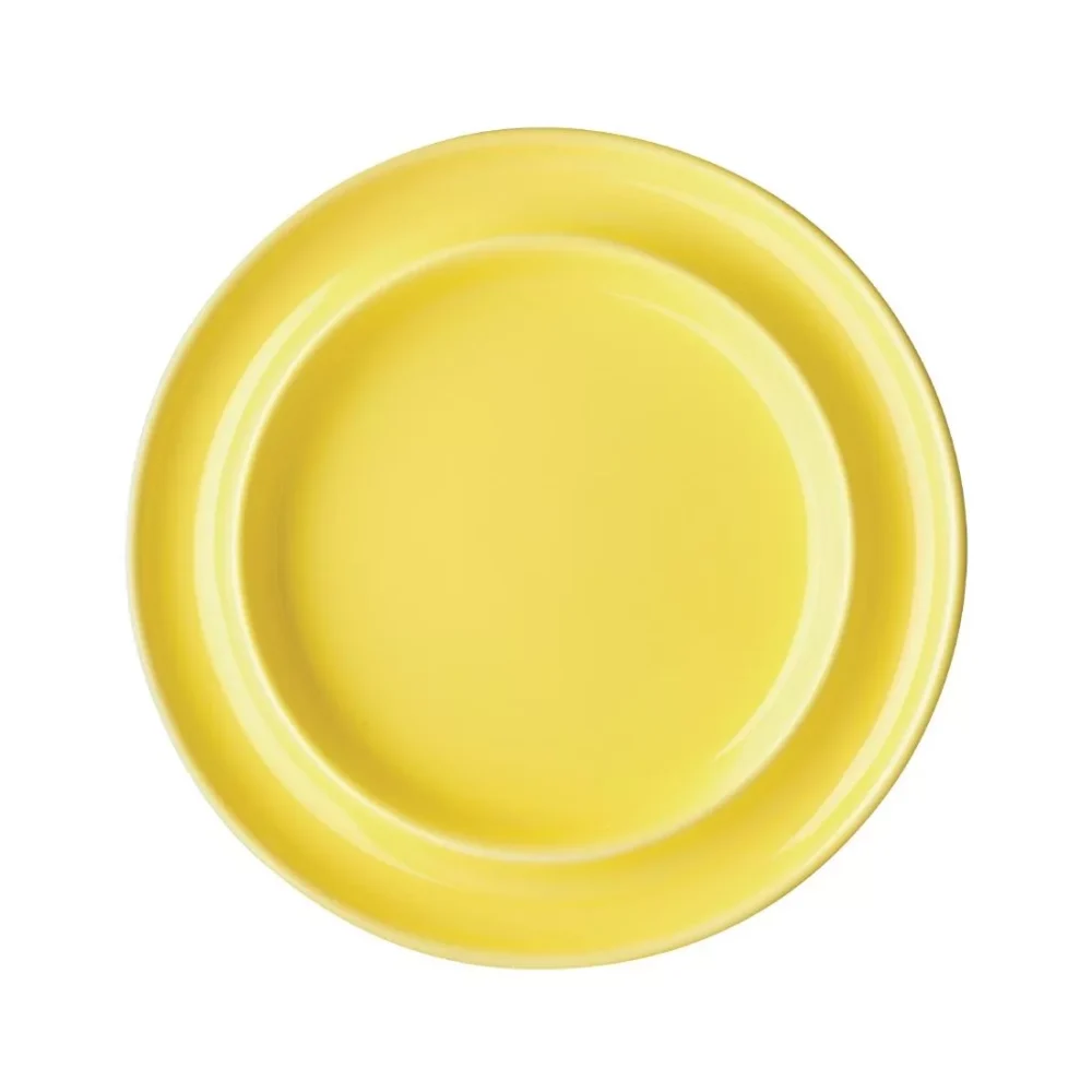 Olympia Heritage Raised Rim Plates Yellow 203mm (Pack of 4)