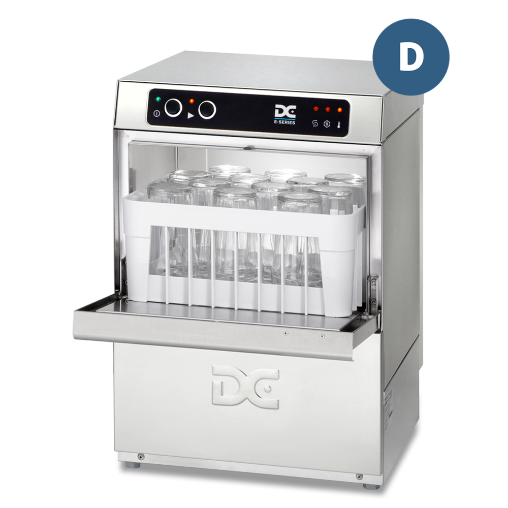 DC EG35D Economy Range 350mm Basket Frontloading Commercial Glasswasher with Drain Pump  12 Pint Capacity