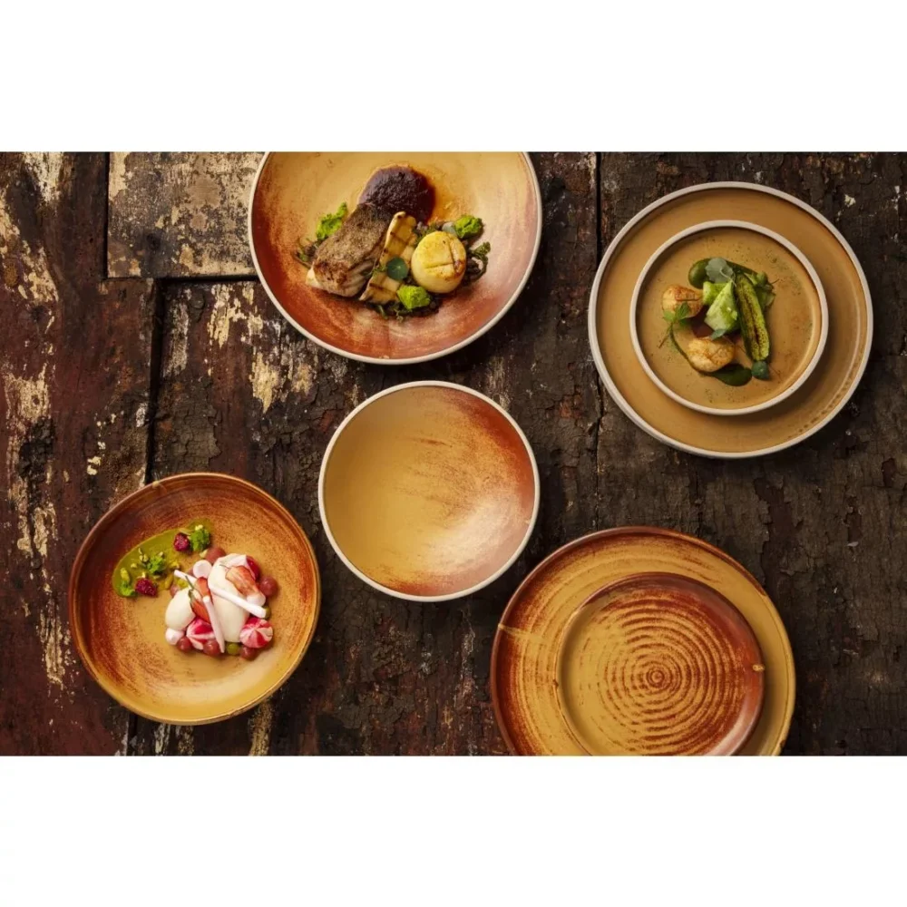Olympia Canvas Concave Plate Sienna Rust 270mm (Pack of 6) - Image 2
