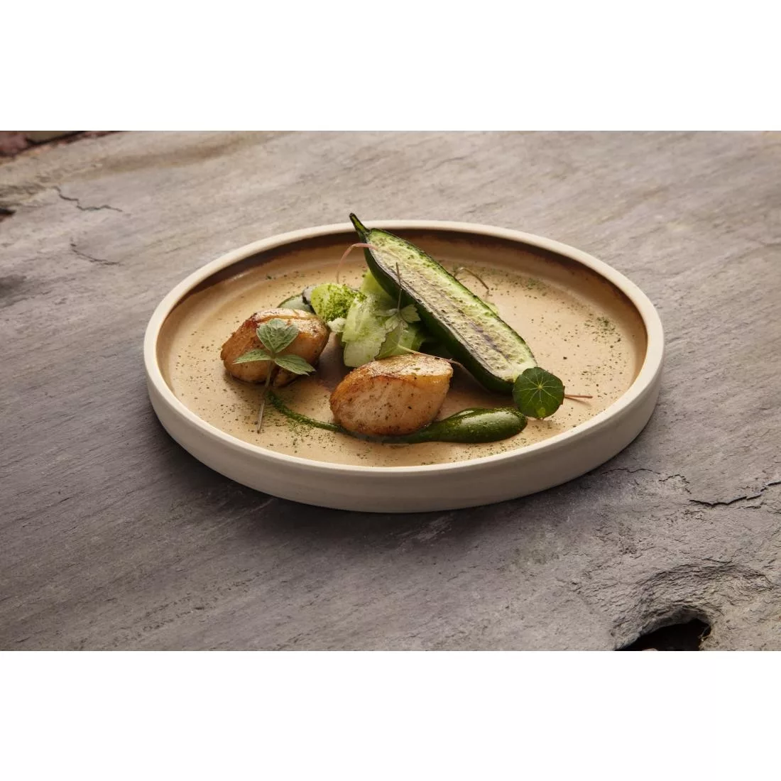 Olympia Canvas Flat Round Plate Sienna Rust 180mm (Pack of 6) - Image 7