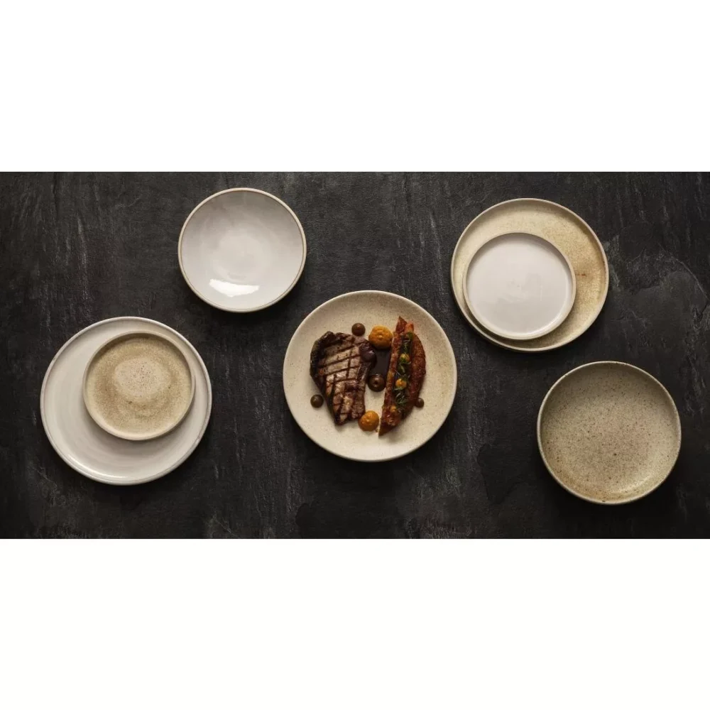 Olympia Canvas Flat Round Plate Wheat 180mm (Pack of 6) - Image 2