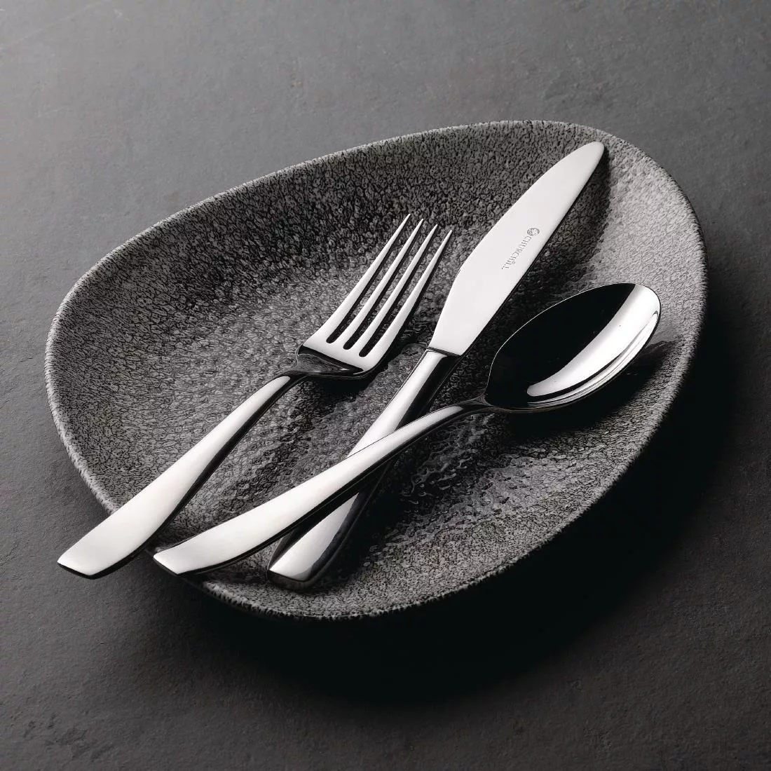 Churchill Studio Prints Raku Triangular Plates Quartz Black 300mm (Pack of 6) - Image 3