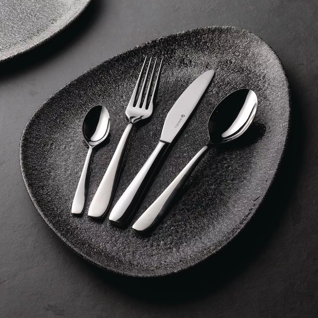 Churchill Studio Prints Raku Triangular Plates Quartz Black 300mm (Pack of 6) - Image 4